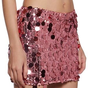Pink sequin mermaid scales mini skirt sz small